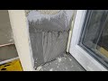 Правильное оштукатуривание оконных откосов в СФТК Мокрый Фасад, пластиковая плоска закрывается базой