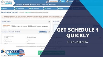 How to Get Schedule 1 Form 2290 Quickly? | ExpressTruckTax