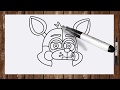How to draw FNAF Sister Location characters Funtime Foxy face drawing