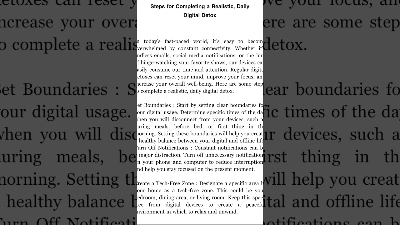 Digital detox 