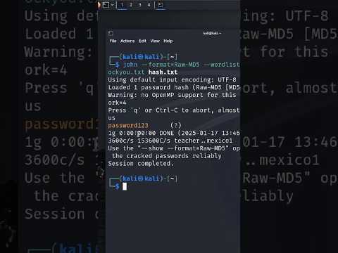 How to use John The Ripper on Kali Linux #cybersecurity #ethicalhacking