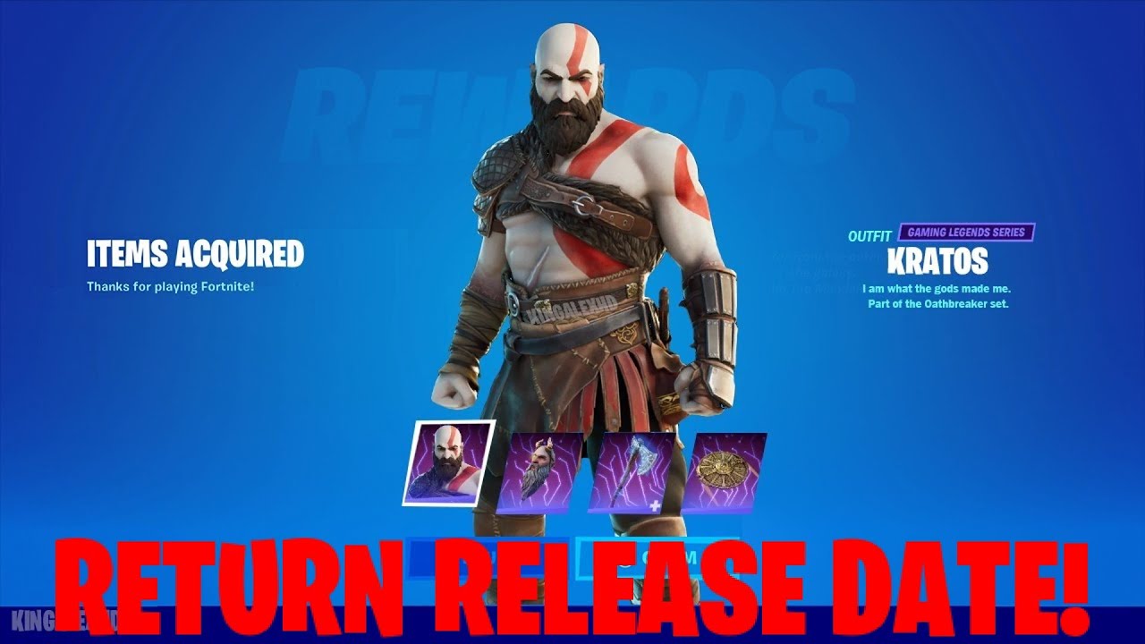 KRATOS SKIN RETURN RELEASE DATE IN FORTNITE ITEM SHOP! (Kratos Skin