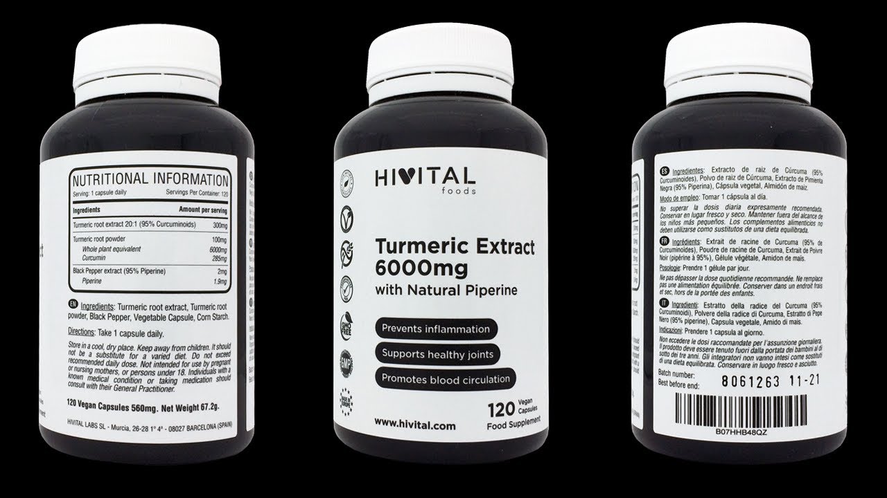 Curcuma et Curcumine 1100mg - 180 comprimés de 1100mg – Curcumine à 95% -  5mg d'extrait de poivre noir augmentent l'assimilation de 300%. SKU: TUCR :  : Hygiène et Santé