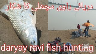 daryay ravi river fishing hunting live run carp with hock