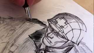 Noodlers Ahab Flex Pen Purple Heart Ink - Sample Inking