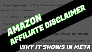 Amazon Affiliate Website Disclaimer Showing in Meta? Fix That With Ease Today!