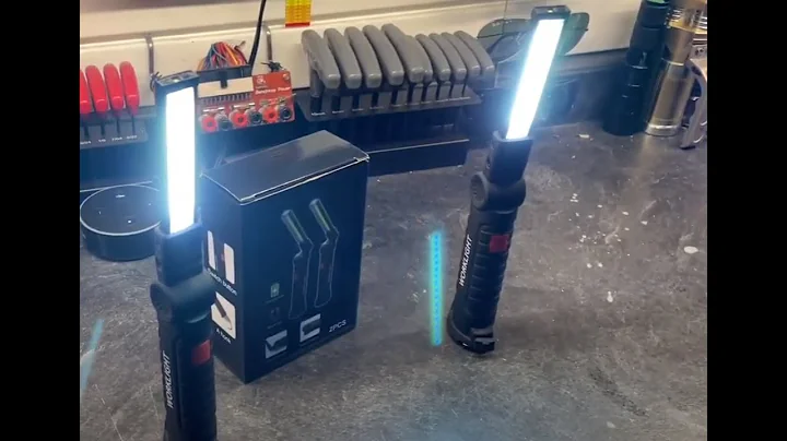 Lmaytech LED Work Light Flashlight, 2 Packs COB Rechargeable Work Lights with Magnetic Base