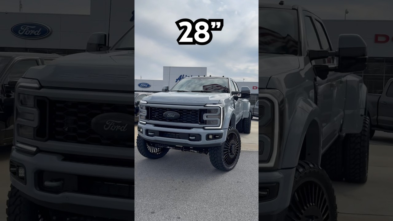 Ford F450 Platinum GLACIER GRAY Lifted on 38s and 28” Forgiatos