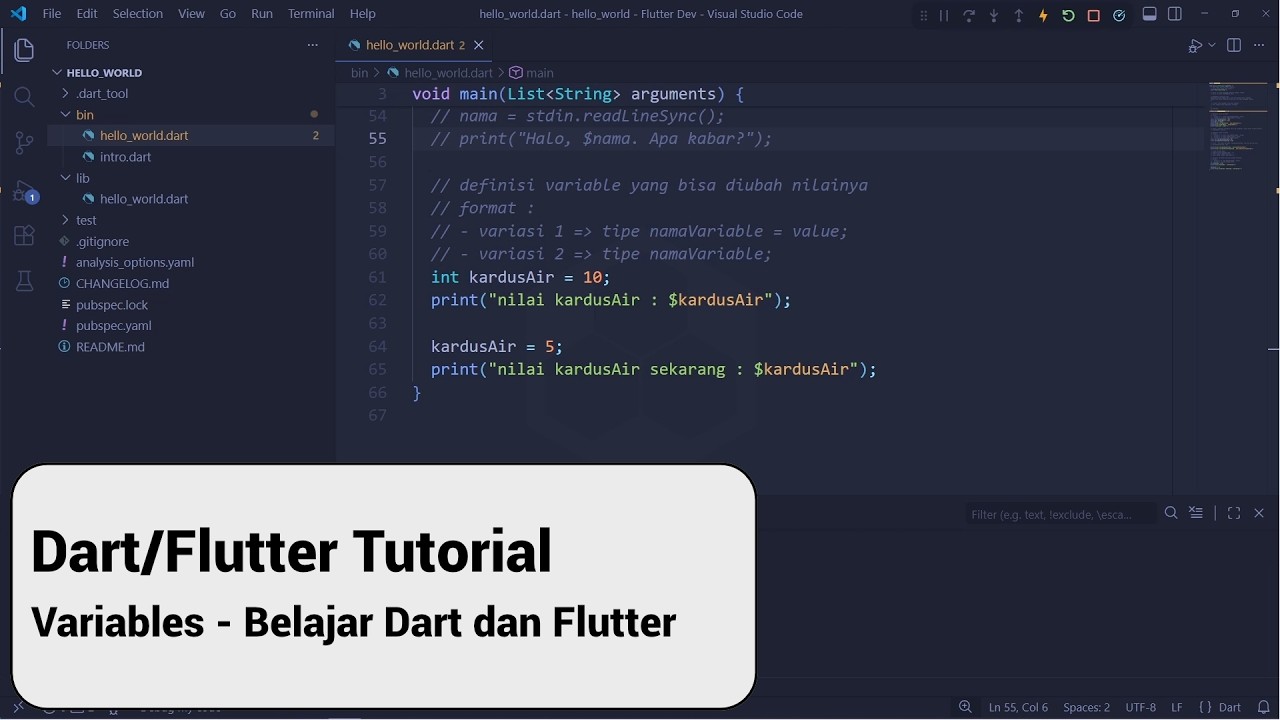 Variable - Belajar Dart dan Flutter - YouTube