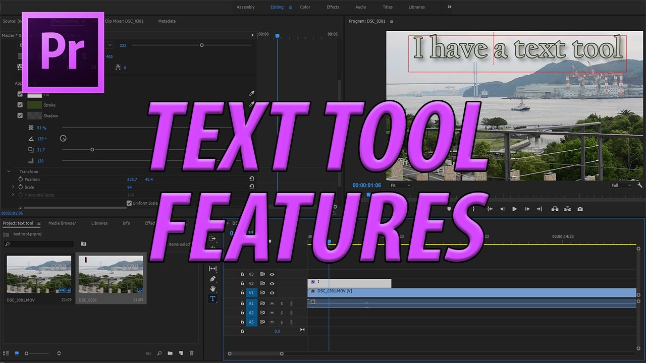 how-to-use-adobe-premiere-pro-s-new-text-tool-cc-2017-11-1-youtube