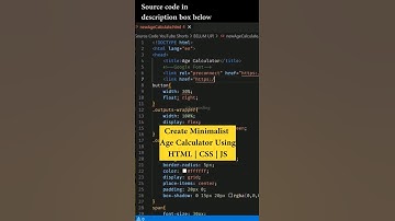 Create Minimalist Age Calculator Using HTML | CSS | JS