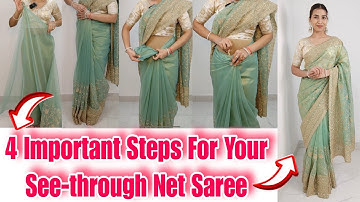 Party Wear See-Through Net Saree Draping Tricks|Elegant & Stylish Saree Draping Tutorial for Parties