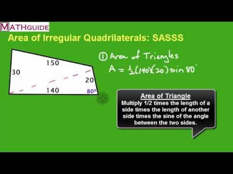 Area Of Irregular Quadrilaterals Sasss Youtube