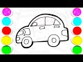 How to Draw a Police 🚔 Car For Kids | Colouring Page for Kids police 🚔 🤔