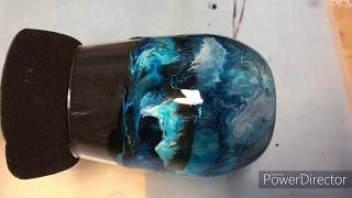 Colorful drinking glass project using resin and alcohol ink