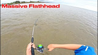 Fishing the flats for massive flathead in Hervey Bay + shark encounter