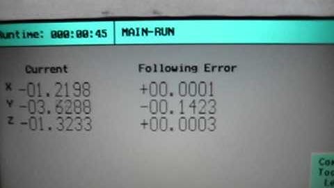 Following error screen on Milltronics