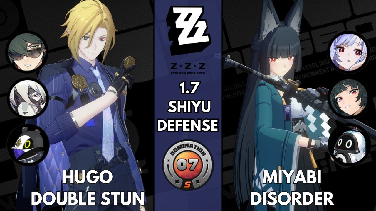 M0 Hugo Double Stun and M0 Miyabi Disorder - 1.7 Shiyu Defense Node 7 S Rank - Zenless Zone Zero