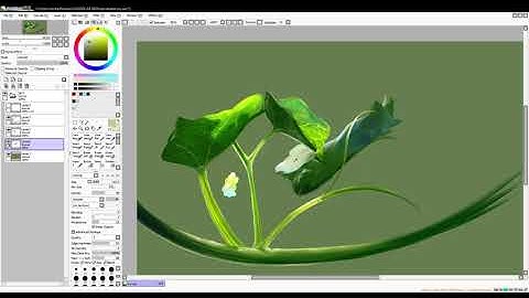 Timelapse of ivy speedpaint in PaintTool SAI
