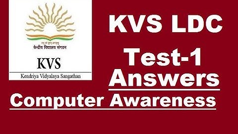 KVS LDC TEST SERIES | TEST-1 Answers | Computer Awareness