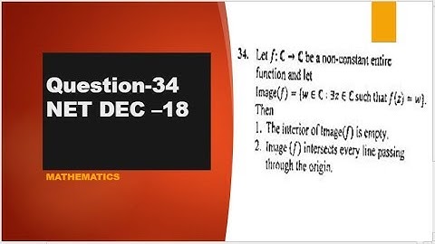 image of non constant entire function NET DEC -2018 question 34