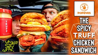 We ate the Popeyes Spicy TRUFF Chicken Sandwich today AND ABSOLUTELY LOVED IT. ??️