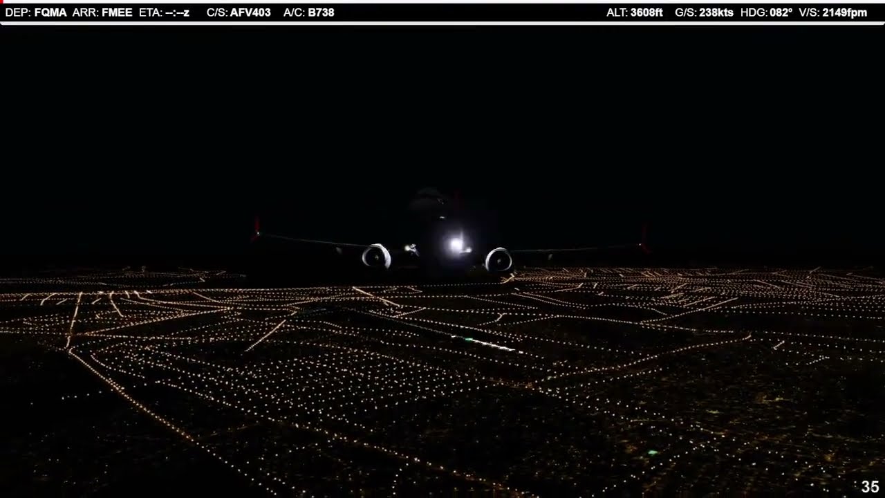 Africana Airways B738 departing from FQMA | Prepar3DV5.3 