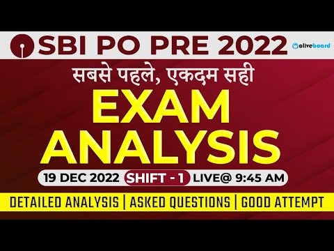 SBI PO Pre Exam Analysis 2022 | Shift 1 (19 Dec, 2022) | Questions Asked & Good Attempts