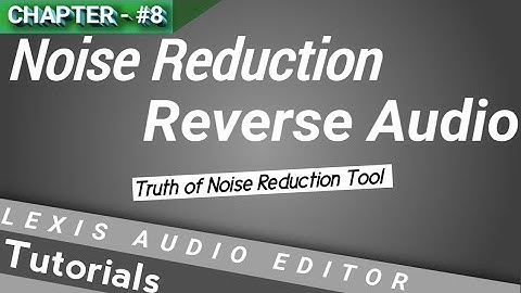 Lexis Audio Editing Series | Chapter - 8 | Noise Reduction and Reverse Audio | Random Monu | 2020