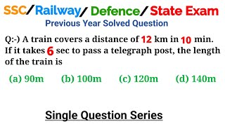 A Train Covers A Distance Of 12 Km In 10 Min. If It Takes 6 Sec To P A Telegraph Post, The Length