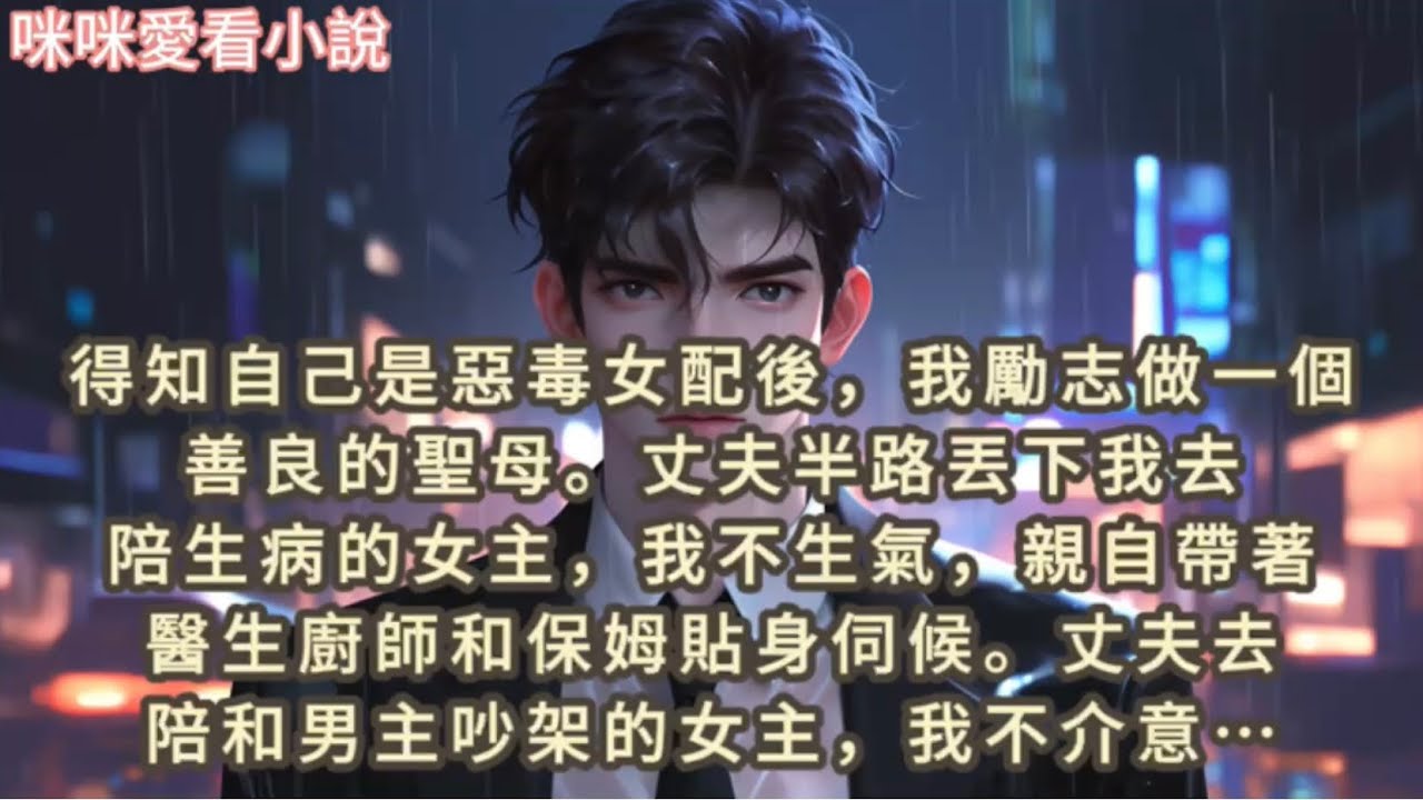 得知自己是惡毒女配後，我勵志做一個善良的聖母,丈夫半路丟下我去陪生病的女主，我不生氣，親自帶著醫生廚師和保姆貼身伺候,丈夫去陪和男主吵架的女主，我不介意…#一口气看完 #小说