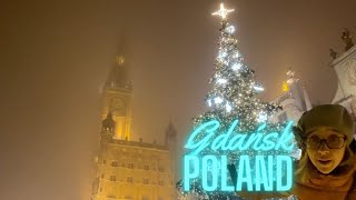 Gdańsk Poland - A beautiful foggy/snowy night. One of the most beautiful cities in the world