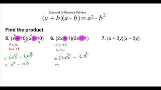 Chapter 7 3 Sum and Difference Pattern Example 6 Profile