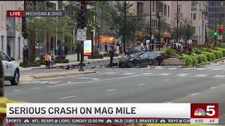 Famous Major 2-vehicle crash closes Mag Mile during rush hour, with cars destroyed Profile