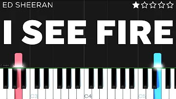 Ed Sheeran - I See Fire | EASY Piano Tutorial