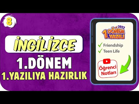 8.Sınıf İngilizce 1.Dönem 1.Yazılıya Hazırlık 📝 #2023