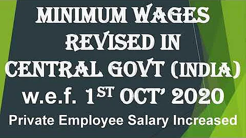Central Govt (India) Minimum Wages Notification w.e.f 1st Oct 2020 // Labour Department Notification