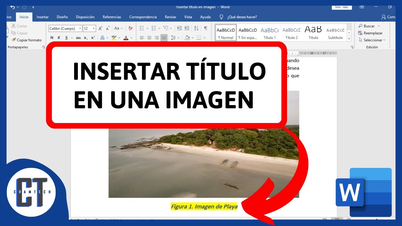 Como Insertar Un Titulo En Una Imagen En Word Youtube