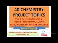 40 chemistry project topics for students for procedure and more help chemfollowergmailcom