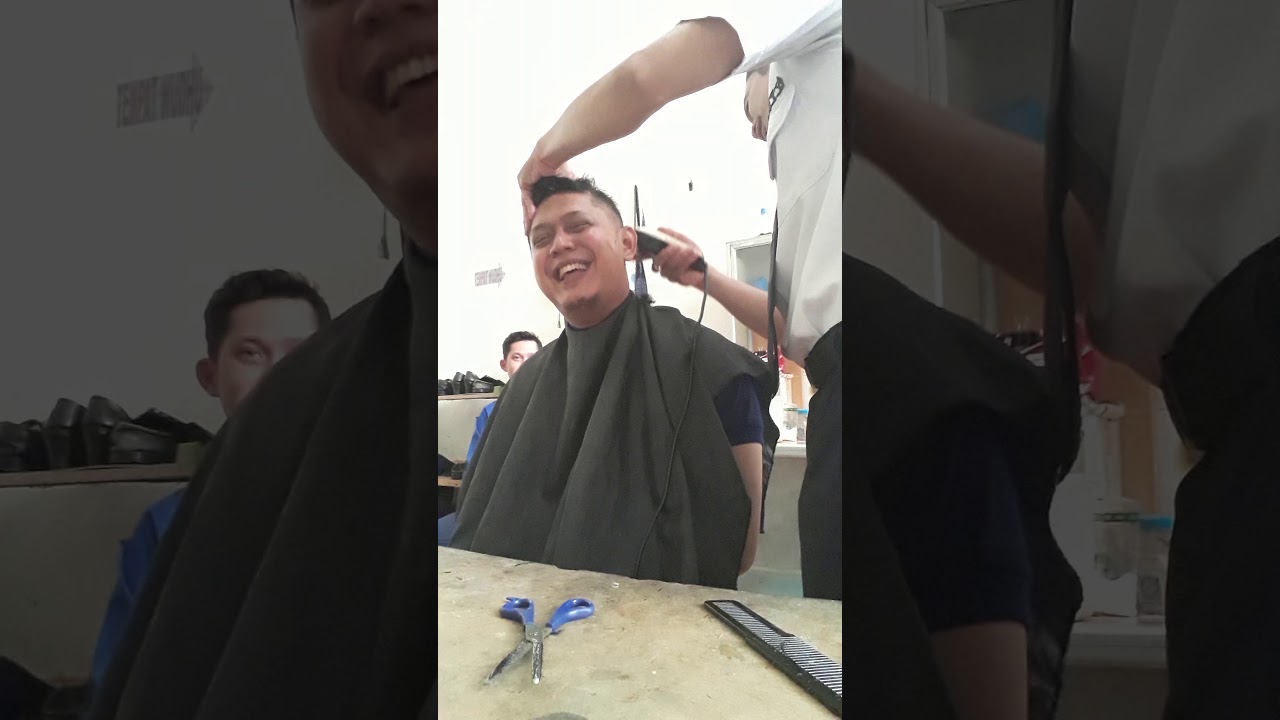 Satpam berubah tutorial  cara  potong rambut  bagi pemula 