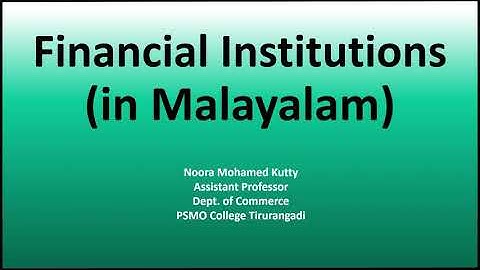 Financial Institutions in Malayalam