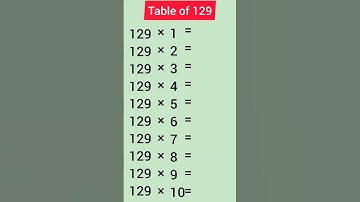 Table of 129 #shorts #education #subscribe #maths
