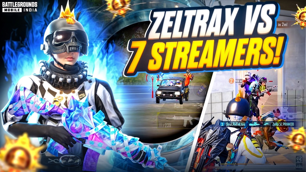 7 Pro Youtubers vs ZeltraX ‼️ | Fastest 1v4 Clutches in Conqueror Lobby 🔥 | BGMI
