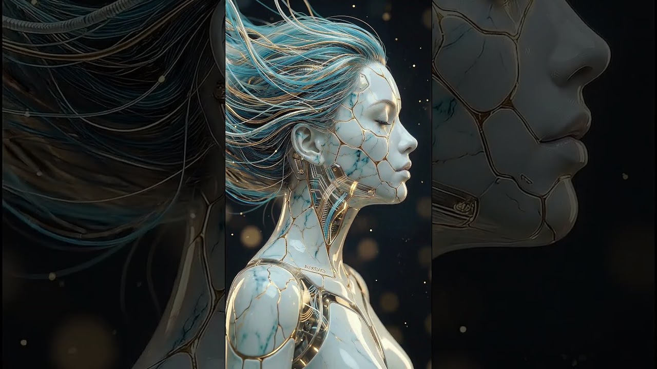 Subtle Marble Motion = Pure Art. 🌫️🦾 #AIVideo #SyrenSynthesis #techtrance