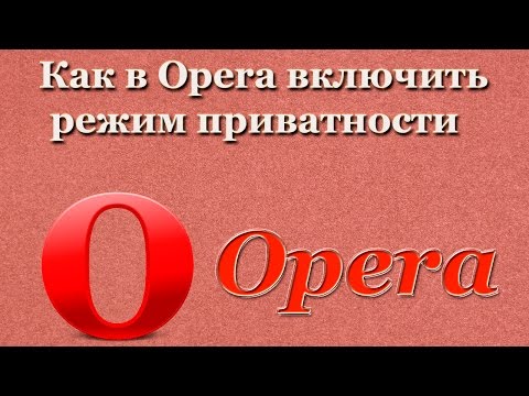 Как в Opera включить режим приватности