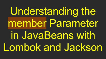 Understanding the member Parameter in JavaBeans with Lombok and Jackson