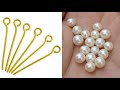 How To Make Beautiful Pearl Earrings At Home | DIY | Pearls Jewelry Making At Home | uppunutihome