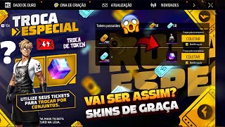 BOAA GARENA!! NOVA TROCA ESPECIAL, SKIN DO PEIXEIRO GRÁTIS, CUBO MÁGICO E ATUALIZAÇÃO - FREE FIRE