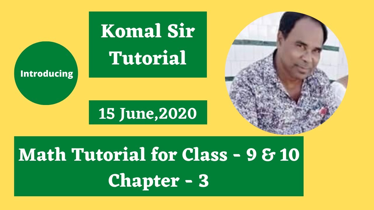 Komal Class #komal_sir Math Tutorial Class for 9 & 10 (Komal sir) - YouTube