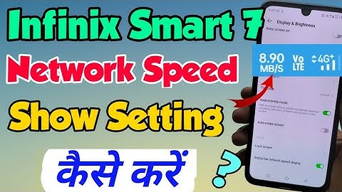infinix Smart 7 me Network Speed kaise show kare | infinix smart 7 Net Speed Setting | vkmtechnical
